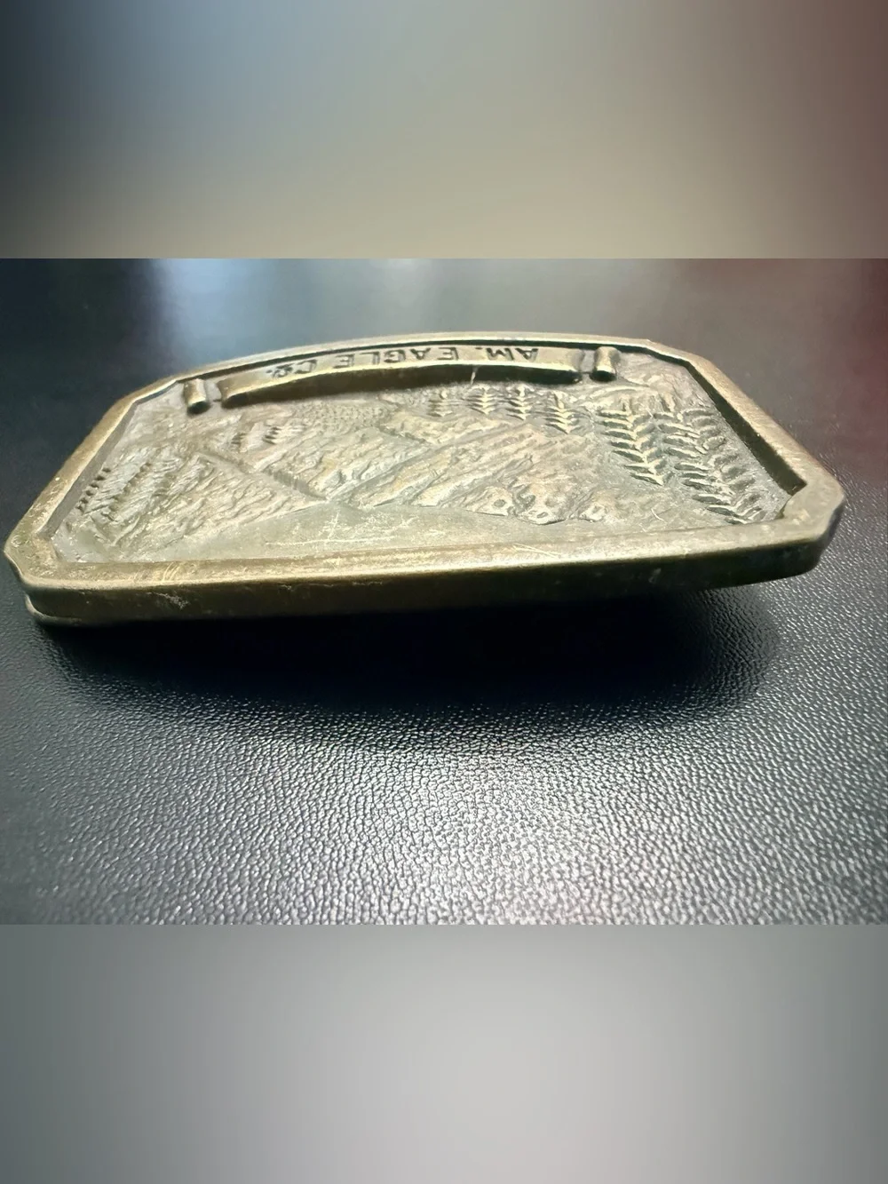 Vintage AM. EAGLE CO. Solid Brass Wilderness Belt Buckle